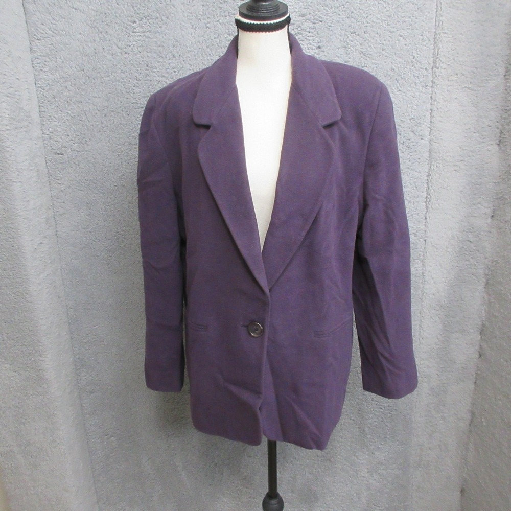 Vintage 90s Harve Benard Blazer Jacket Womens 14P Purple Old Money Dark Academia